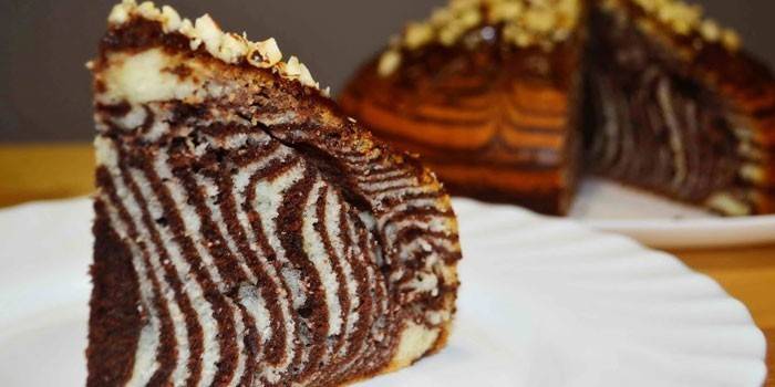 Torta de zebra de creme de leite