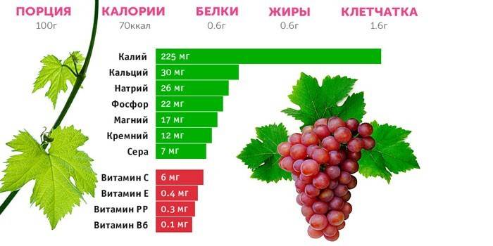 A composição de uvas vermelhas