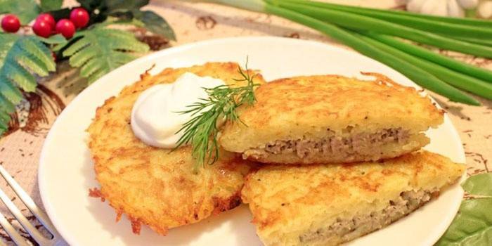 Tortitas de papa con carne
