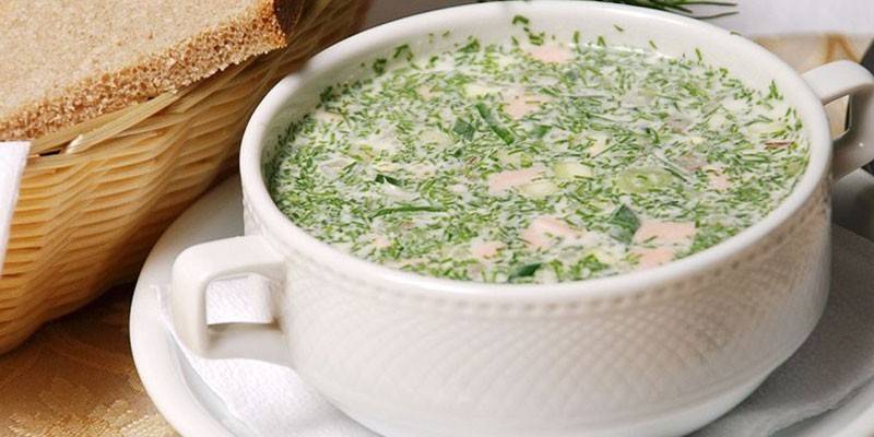 Okroshka บน kefir และหางนม