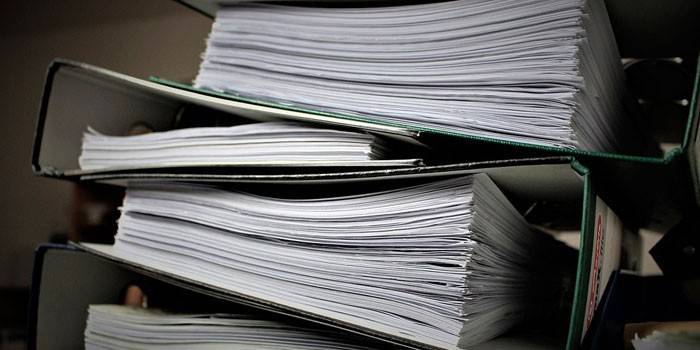 Documentos em pastas