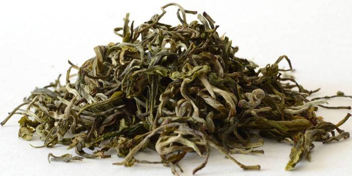Szárított zöld tea levelek