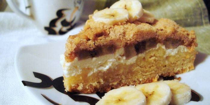 Sobremesa de coalhada de banana
