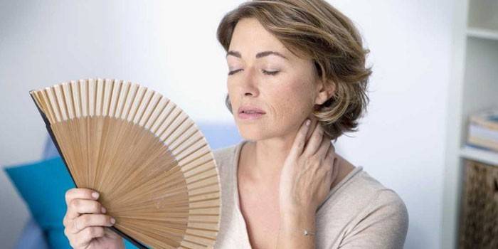Frau mit einem Fan