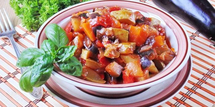 Prato, com, vegetal, stew