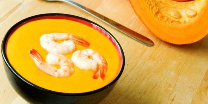 Garnelen Kürbiscremesuppe