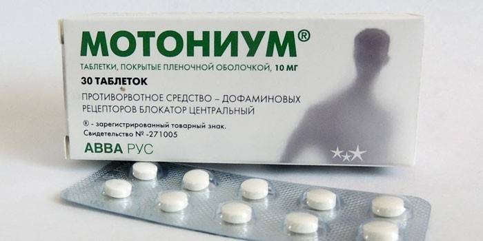 Packing Motonium tablets