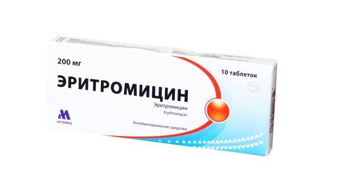 Spuogų eritromicino tabletės
