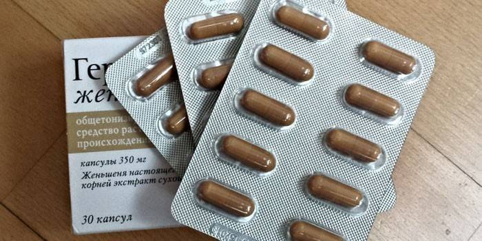 Ginseng in capsule