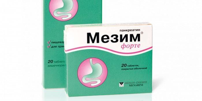 Mezim-tabletit pakkauksissa