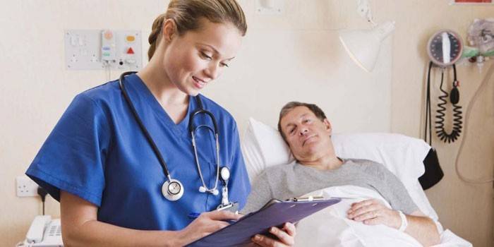 Patient und Krankenschwester