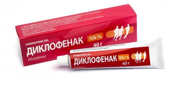 Gel Diclofenac στη συσκευασία