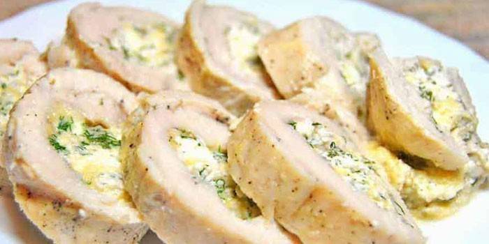Rolo pronto com queijo cottage