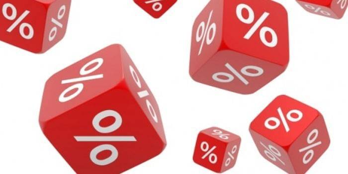 Cubi con icone delle percentuali sui bordi.