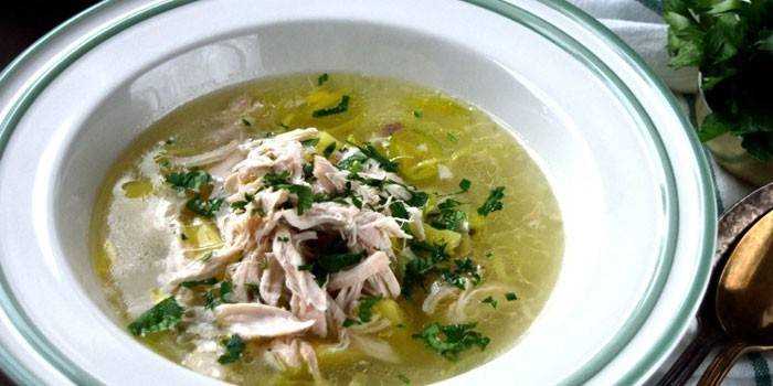 Súp gà Leek