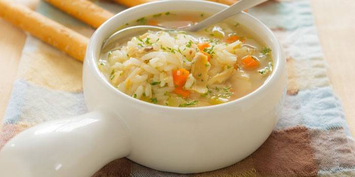 Sopa De Arroz De Frango