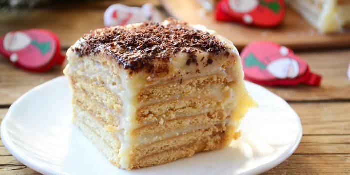 Shortbread Cake med vaniljesaus