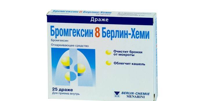 Comprimidos de bromexina 8 Berlin-Chemie por embalagem