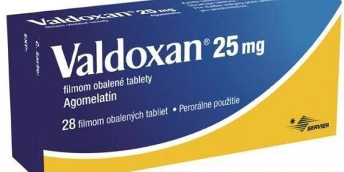 Valdoxan tabletes iepakojumā