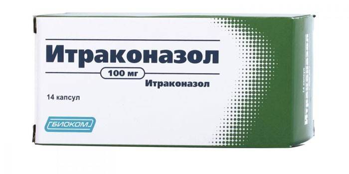 Itrakonazolo tabletės pakuotėje