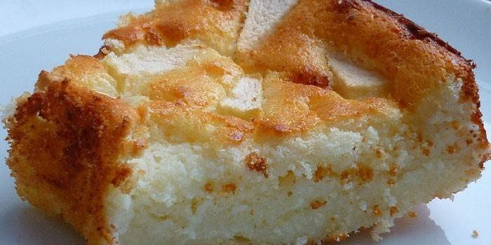Rakott szelet almával túrós tésztából búzadara