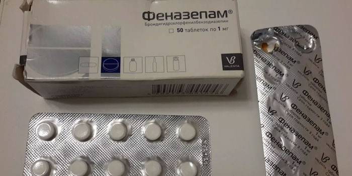 „Phenazepam“ tablečių pakavimas