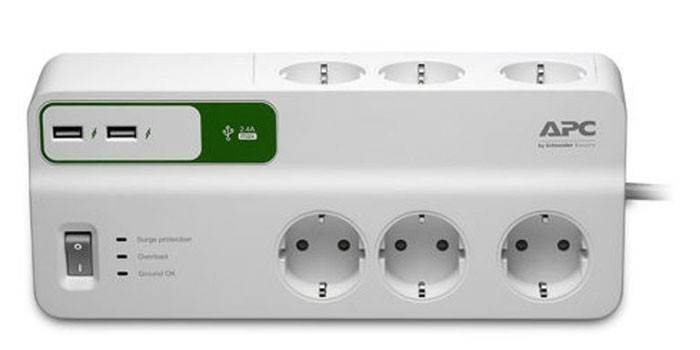 APC PM6U-RS ylijännitesuoja usb: llä