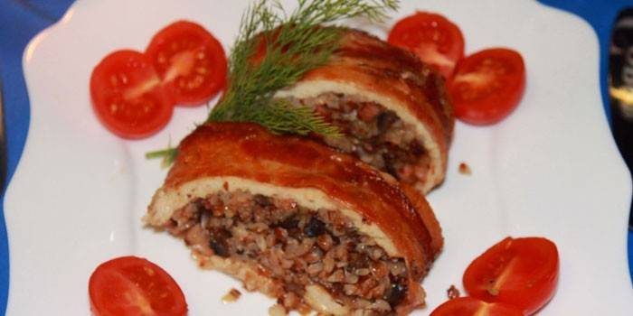 Ноге пуњене шунком и хељдом