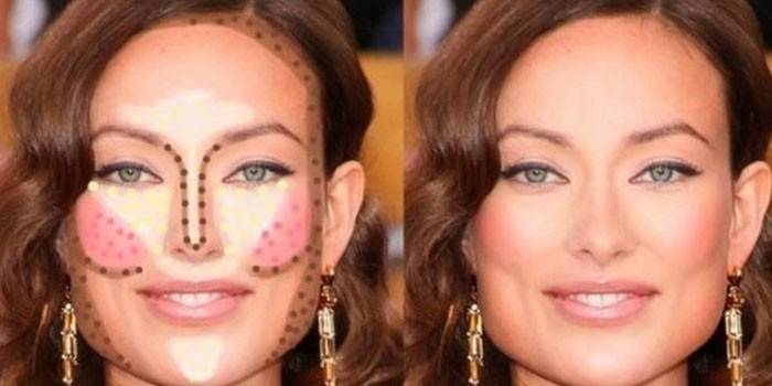 Schéma de contour du visage carré