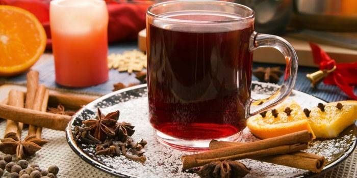 Vinho quente sem álcool