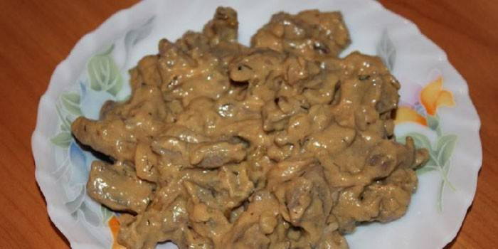 Stroganoff gekochte Leber