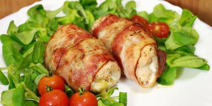 Rolinhos De Frango Enrolados De Bacon