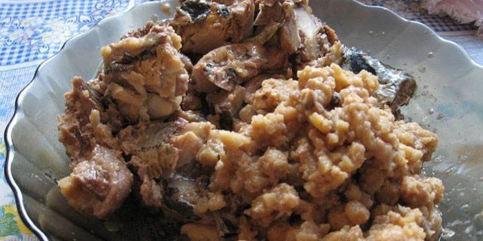 Guiso de gachas de guisantes