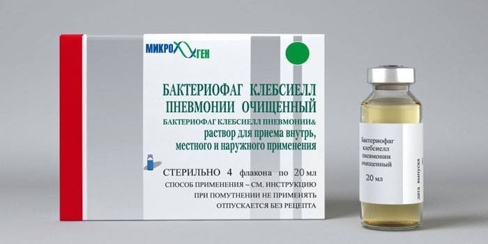 Droga Klebsiella bakteriofág v roztoku