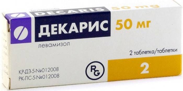 Декарис таблетки в опаковка