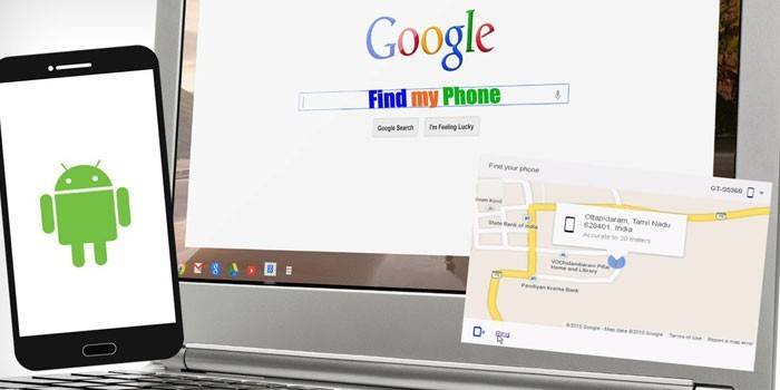 Laptop, telefone e mapa