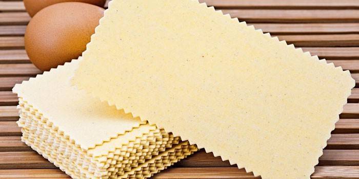 Feuilles de lasagne finies
