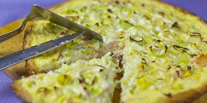 Quiche với tỏi tây