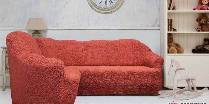 Chenille Eurocover trên ghế sofa góc