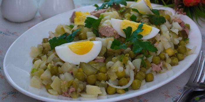 Ert torskelever salat