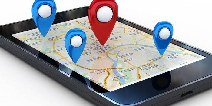 Telefon mobil cu puncte de geolocalizare