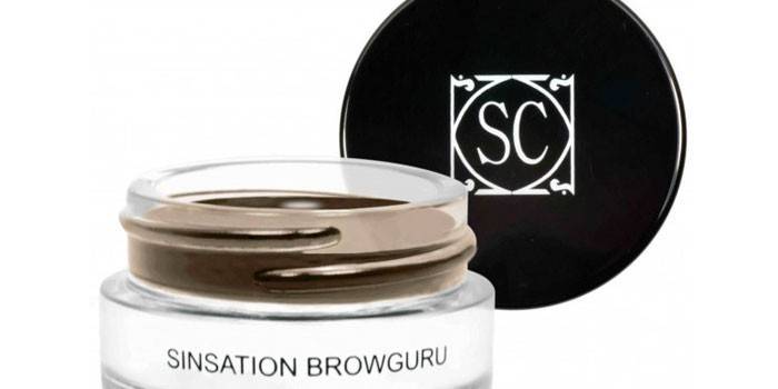 Pote de batom para sobrancelhas Sinsation Cosmetics testa guru