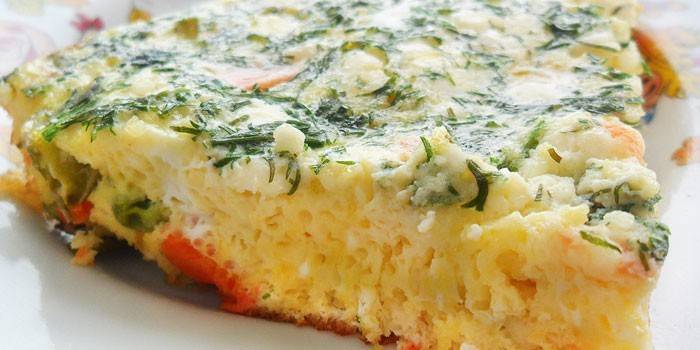 Truita amb formatge cottage i herbes