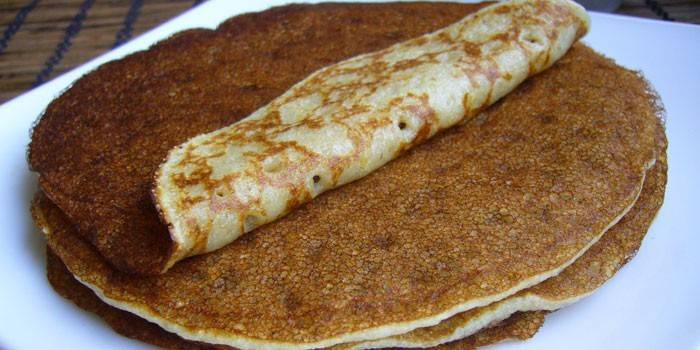Stapel Haferpfannkuchen