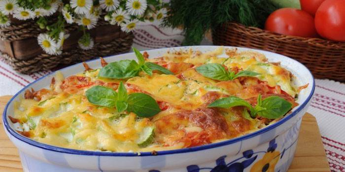 Caçarola de legumes com massa