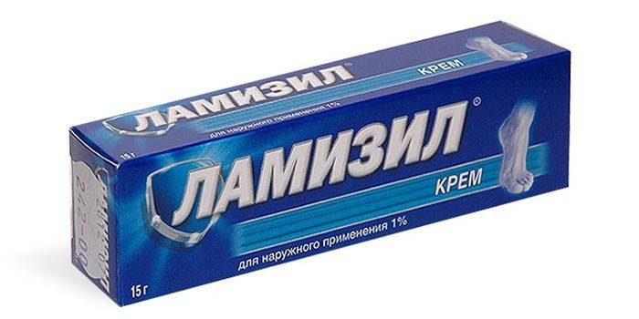 Κρέμα Lamisil στη συσκευασία