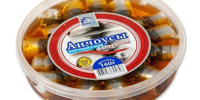 Sprats fillet ในน้ำมัน Anchovies with paprika