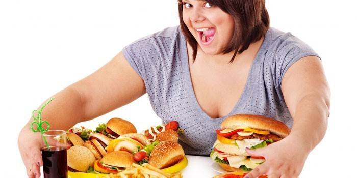 Dickes Mädchen und Hamburger