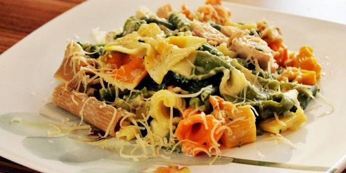 Pâtes aux légumes et au poulet
