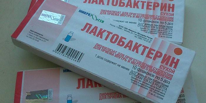 Lactobacterina en polvo en paquetes